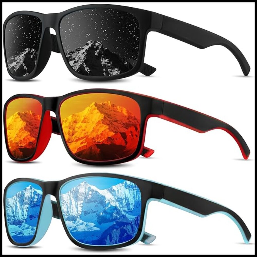 Square Polarized Sunglasses UV Protection Lightweight Frame